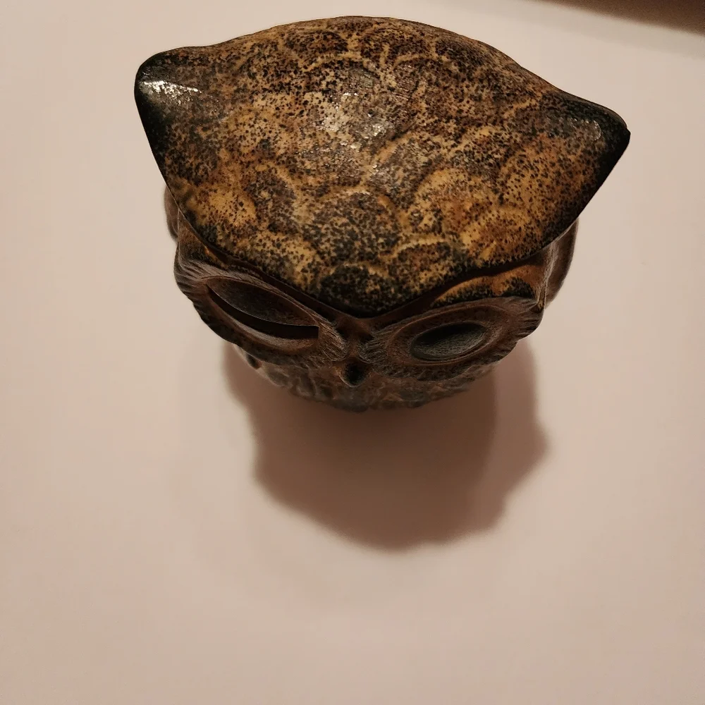 Owl Bank (Piggy Bank) Slit In Left Eye For Coins. Stopper Bottom. 5" T X 4 " W - Picture 4 of 8